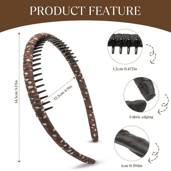 Multicolor Resin Teeth Comb Hair Hoop Headband for Women Gentle Stylish main image 5